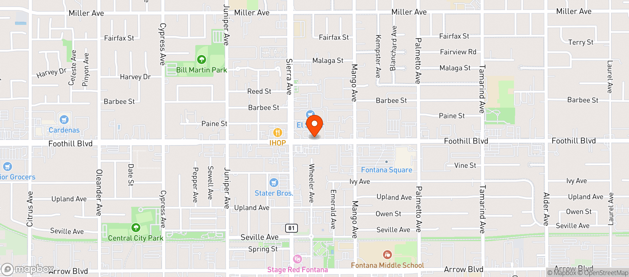 Map showing El Super