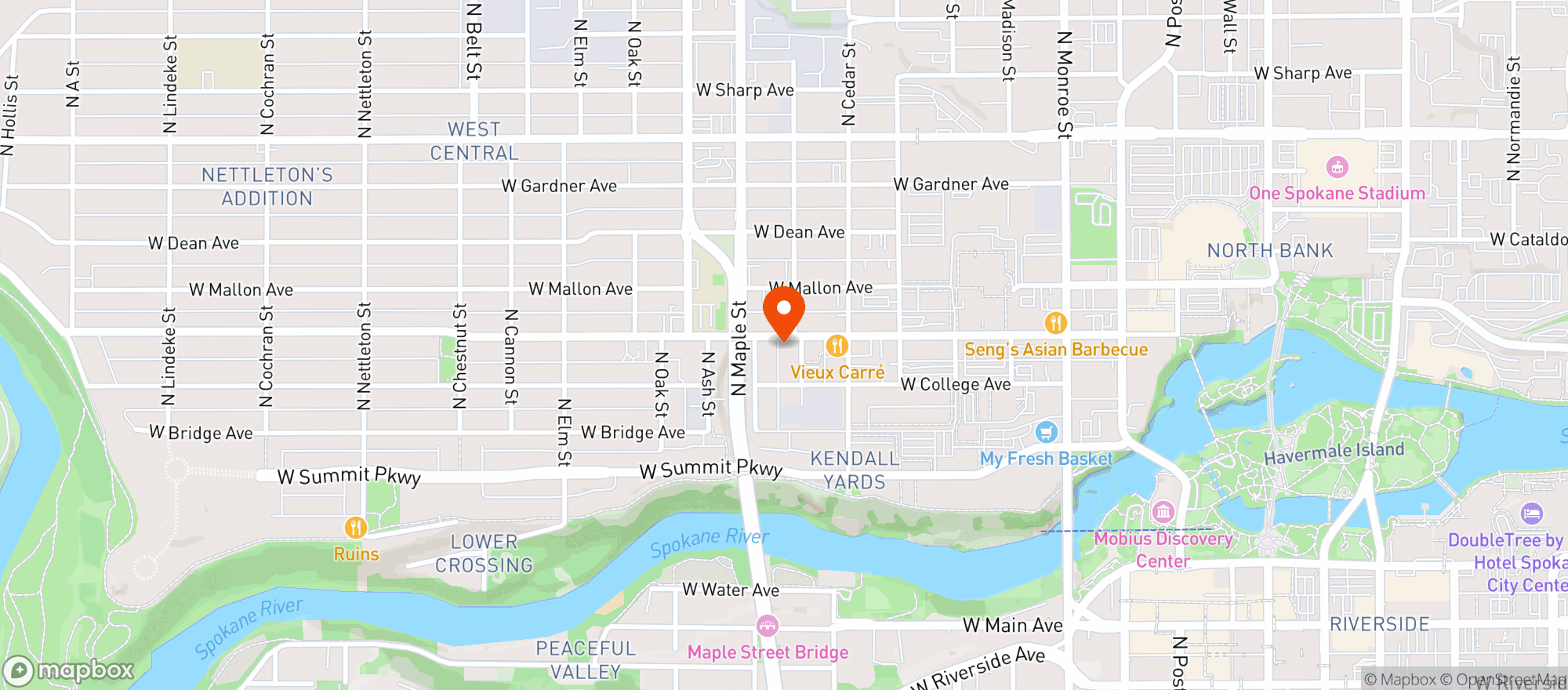 Map showing Ernie's Quality Meats and Wine