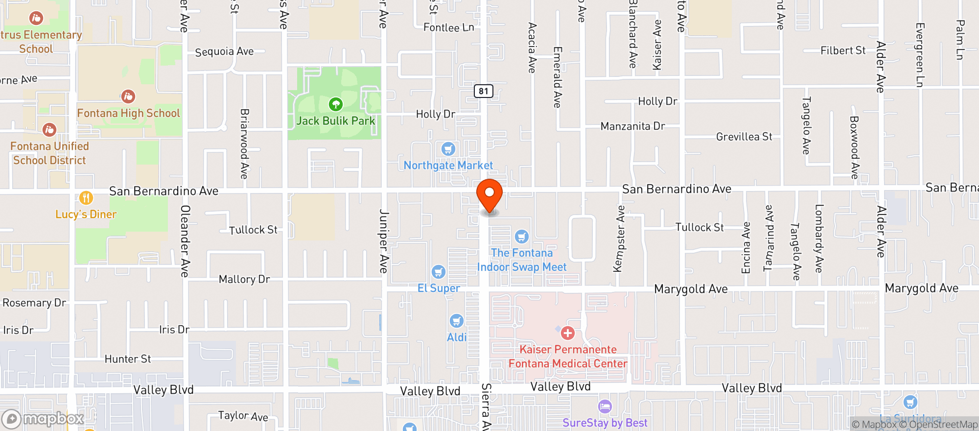 Map showing Quicker Liquors