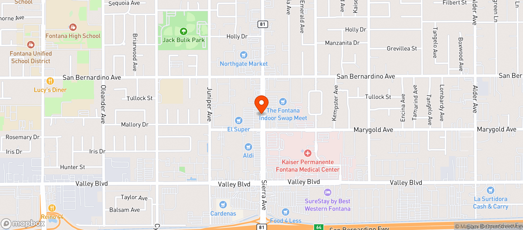 Map showing El Super