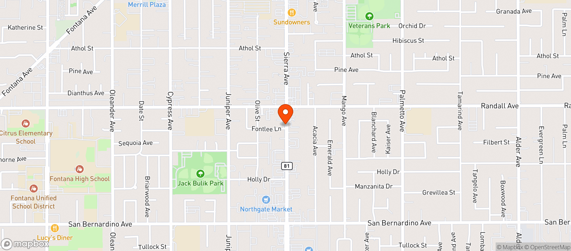 Map showing Luckners Liquor