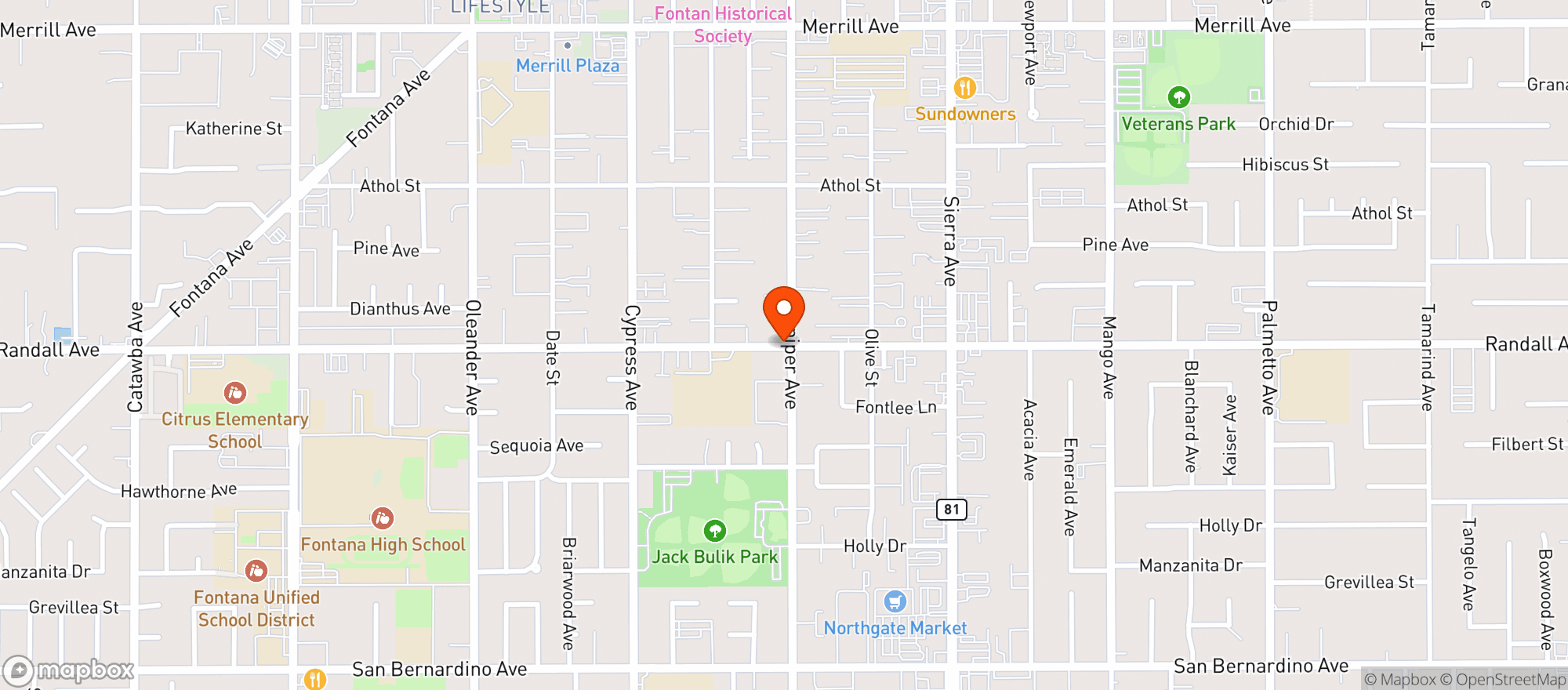 Map showing Topps Market