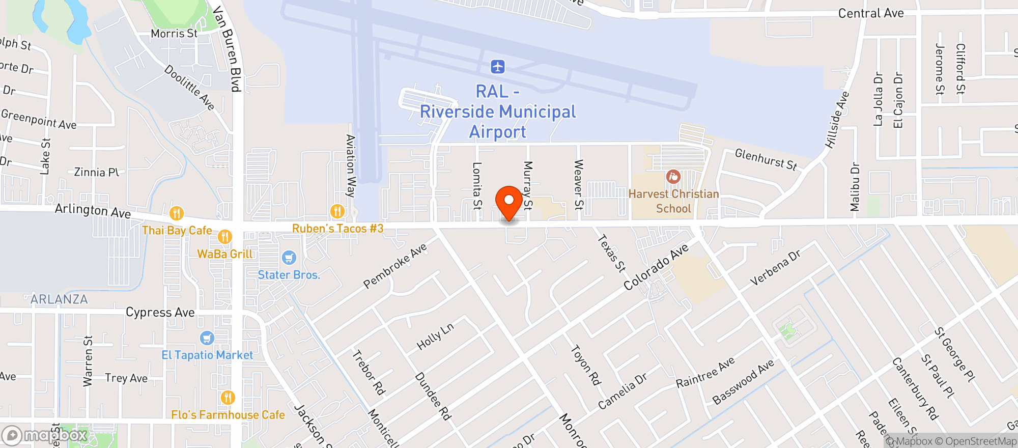 Map showing El Botanero Bar & Grill