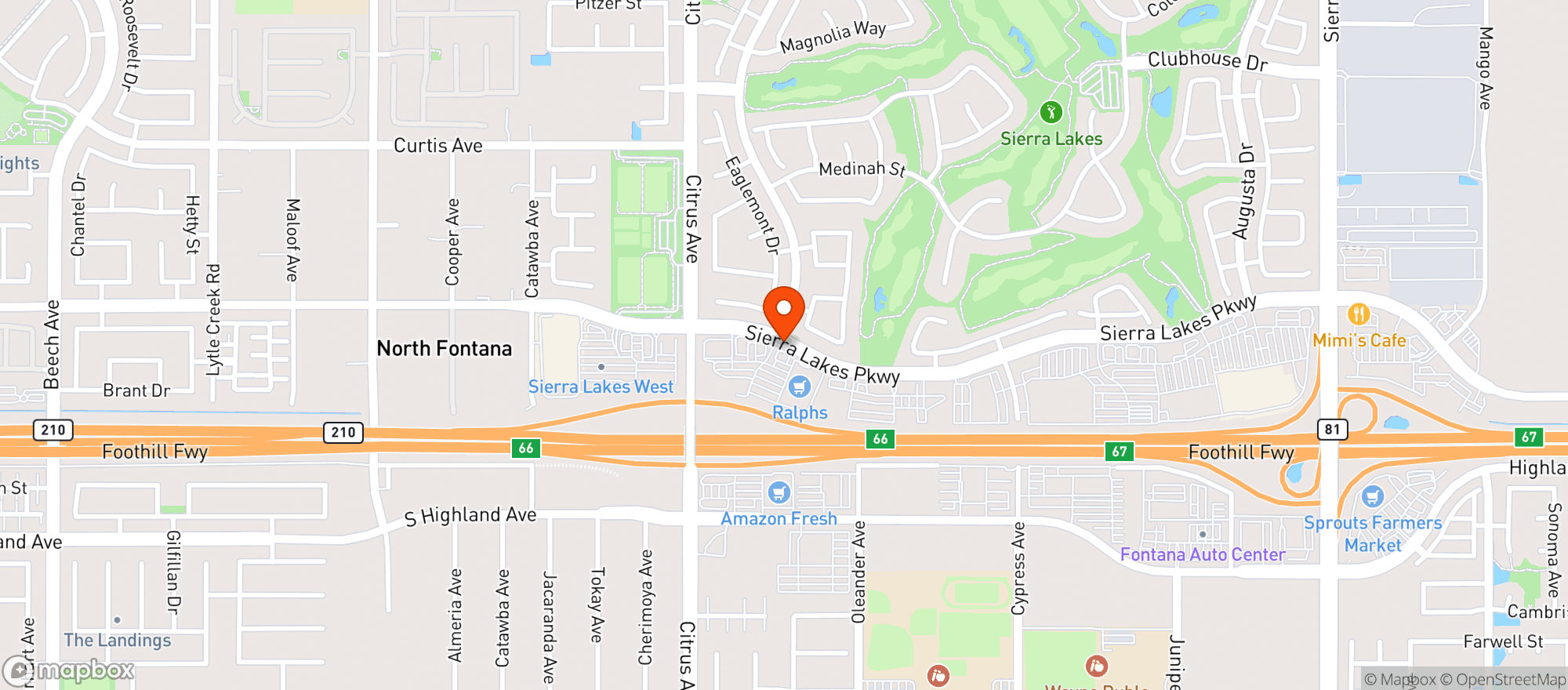 Map showing Ralphs (703) - 00113 - Sierra Lakes Village