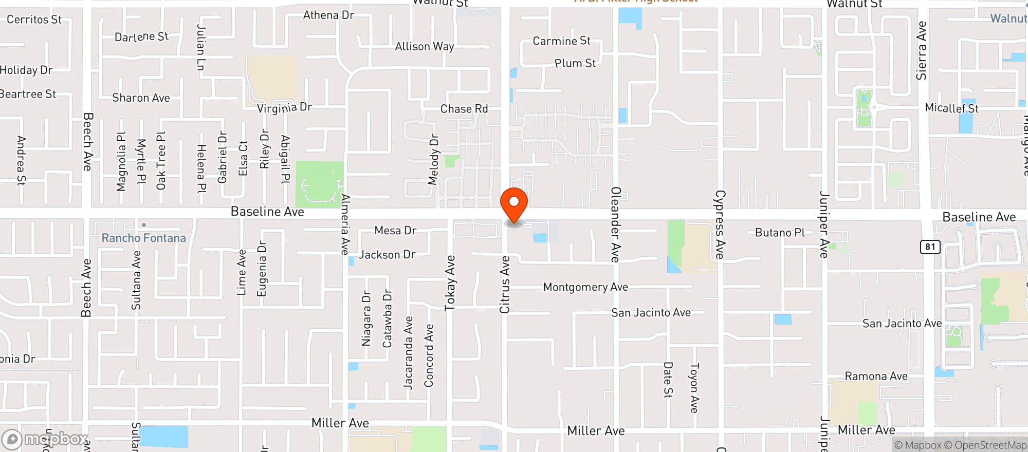 Map showing 76 CIRCLE K FONTANA - Fontana
