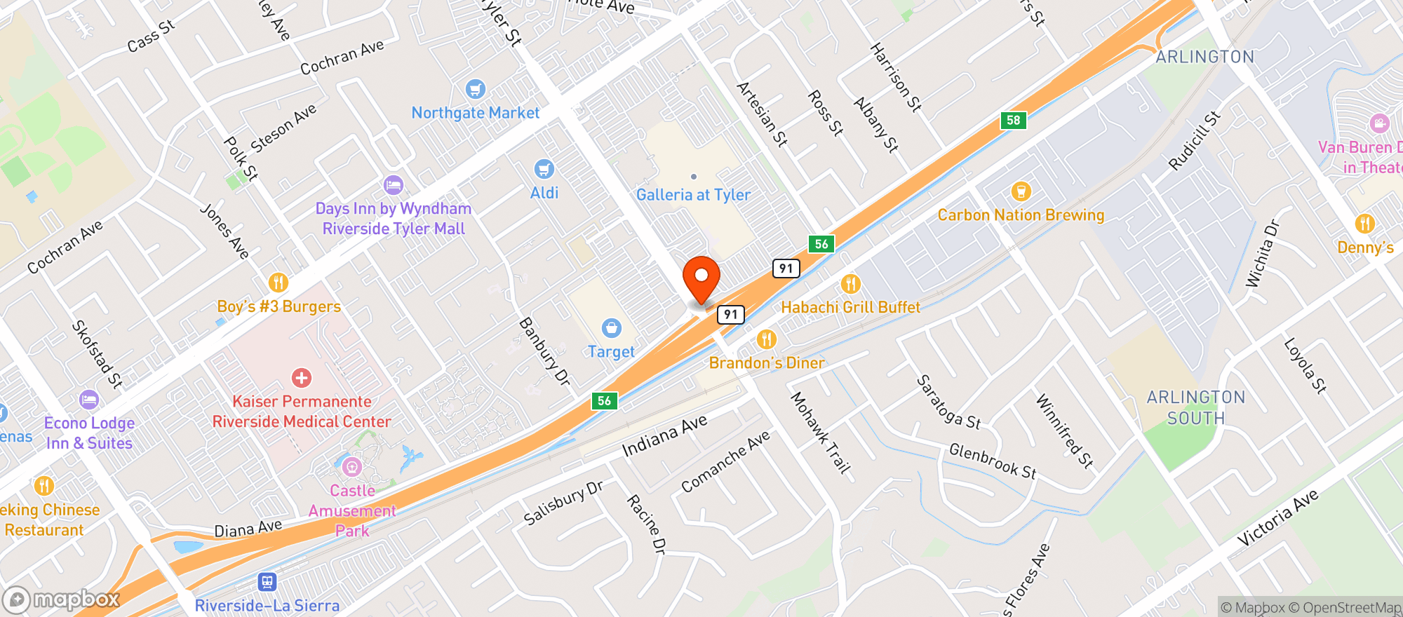Map showing P F Changs China Bistro #9991