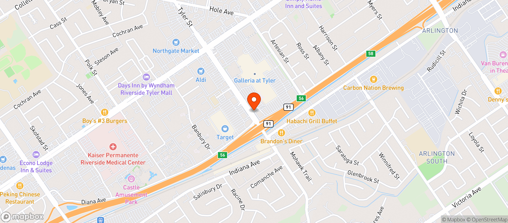 Map showing Cheesecake Factory