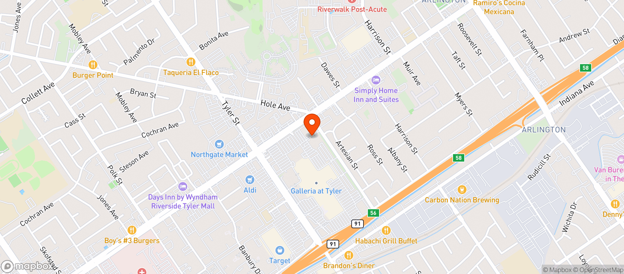 Map showing Amc Tyler Galleria 16 #422