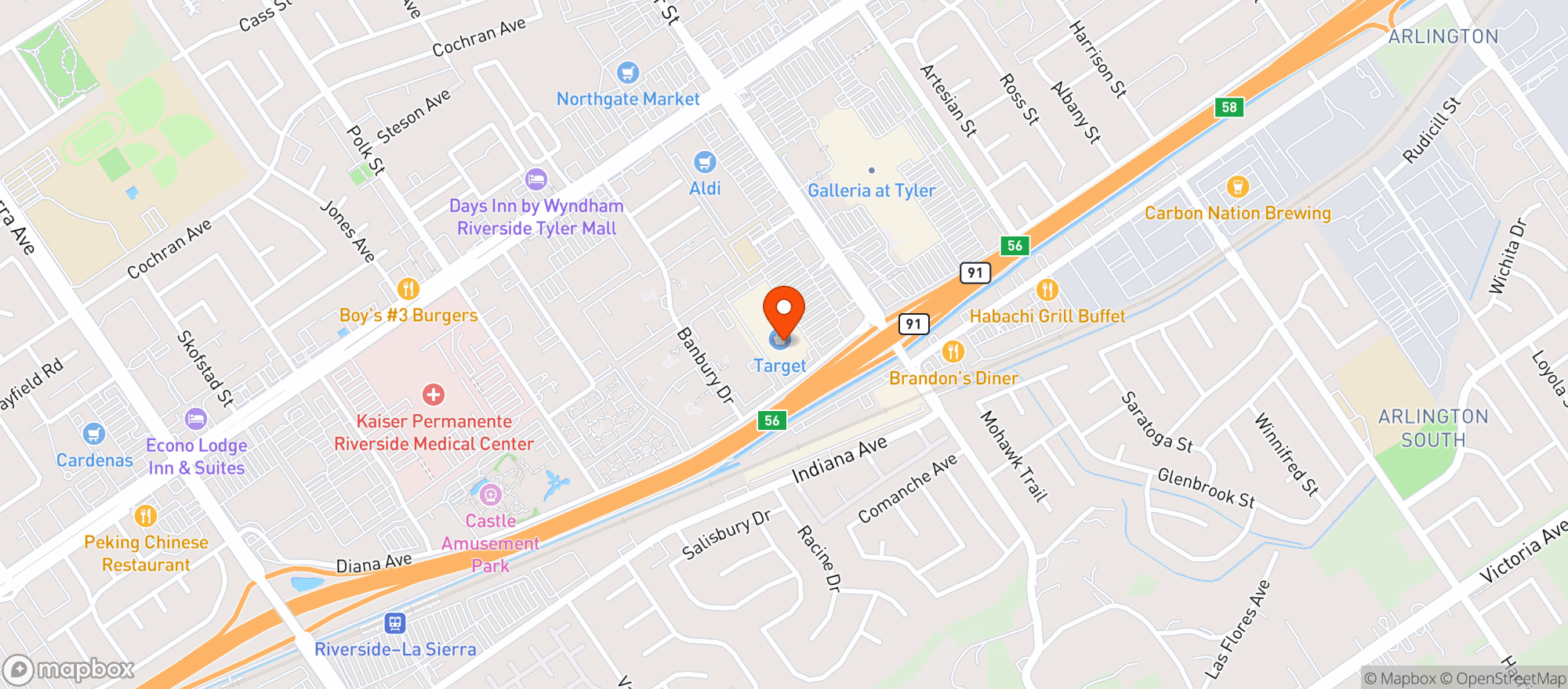 Map showing Target