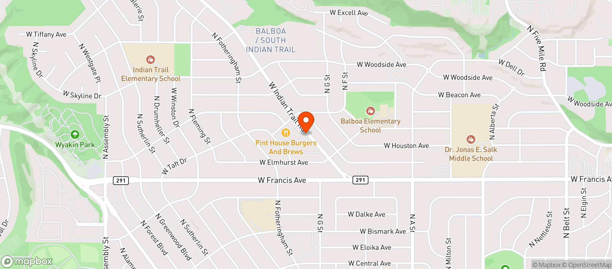 Map showing Yokes Fresh Markets - 09 - Indian Trail