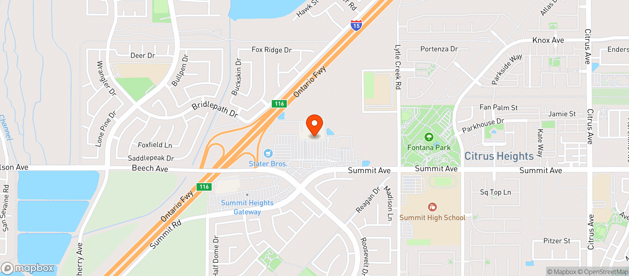 Map showing Target - Fontana North