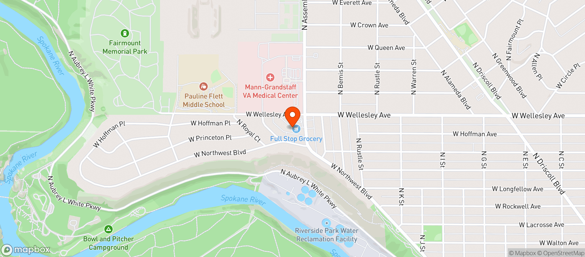 Map showing Fieldhouse Pizza & Pub
