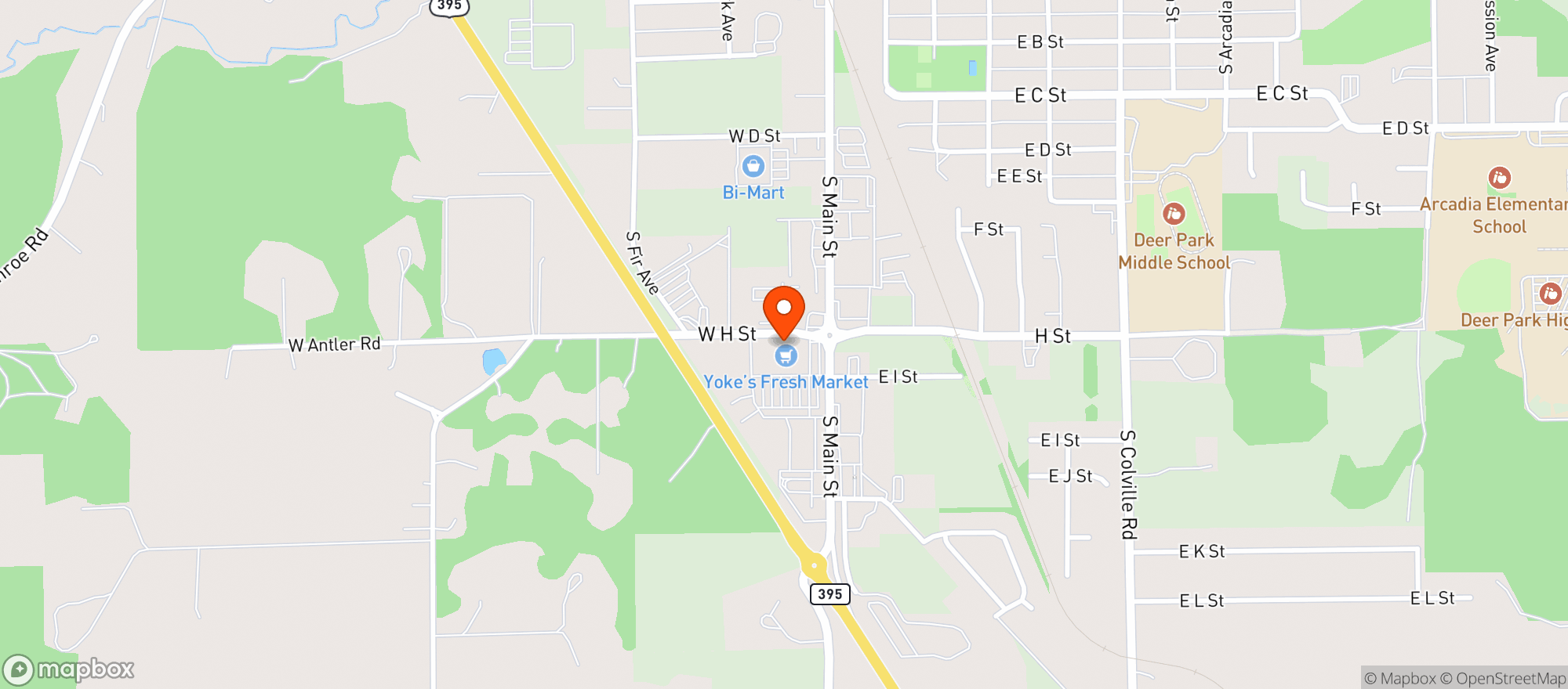 Map showing Yokes Fresh Markets - Deer Park (9652)