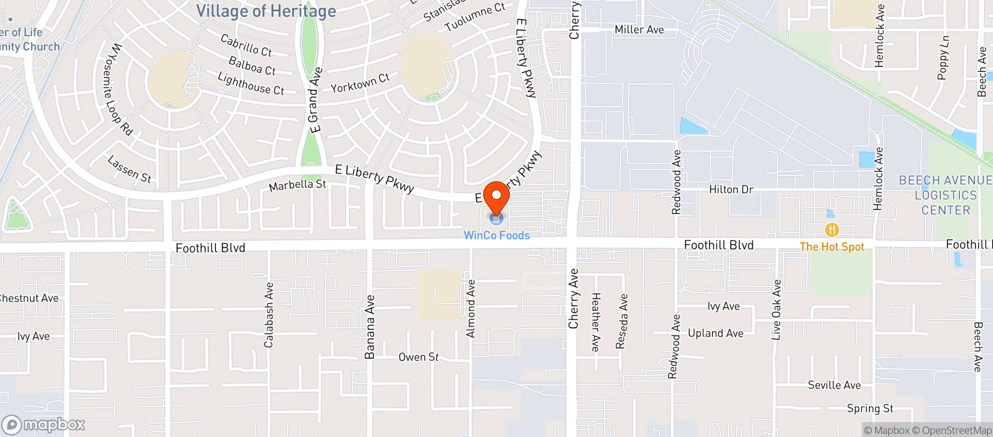 Map showing Winco Foods #33