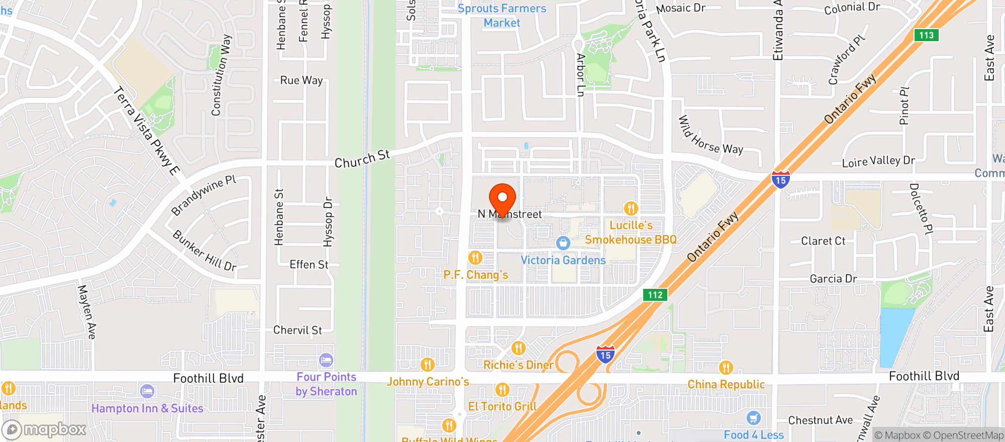 Map showing Cheesecake Factory