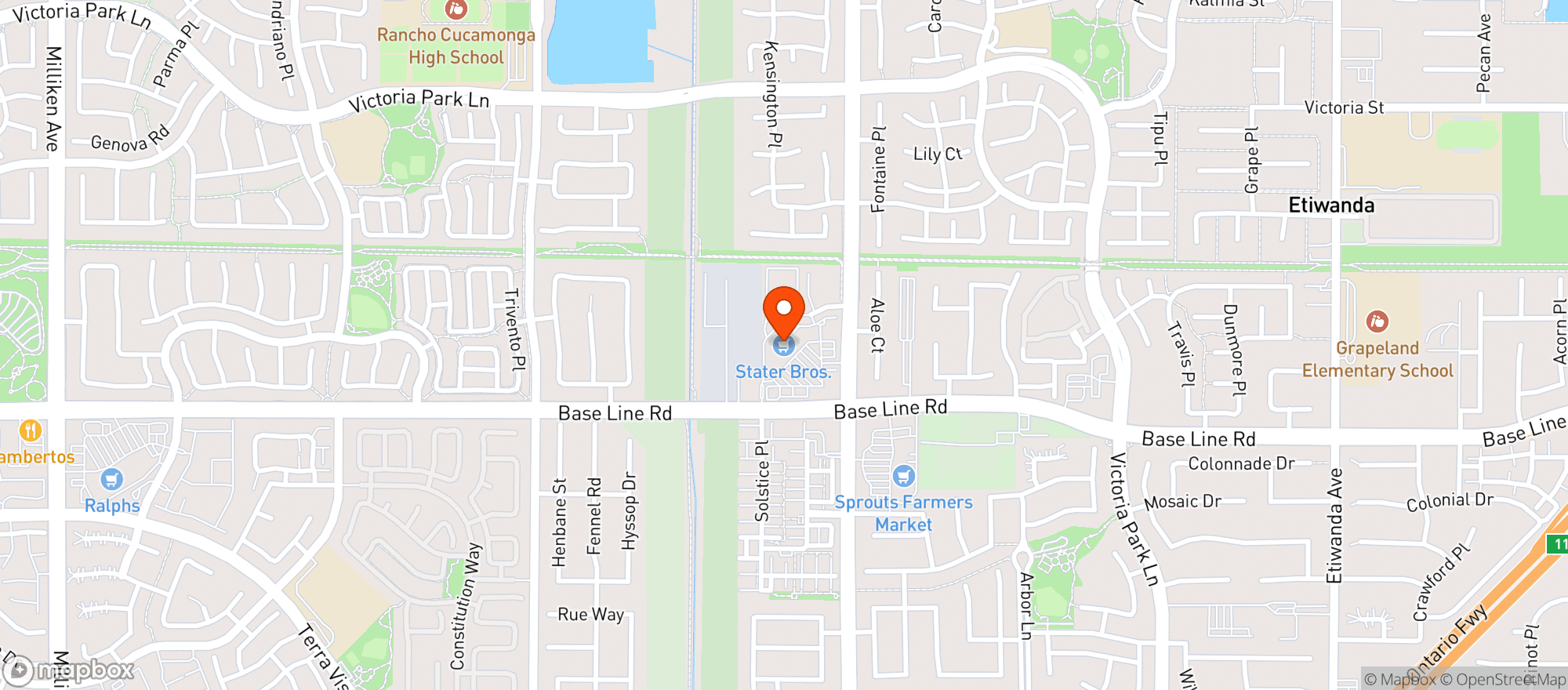 Map showing Stater Bros Markets #200