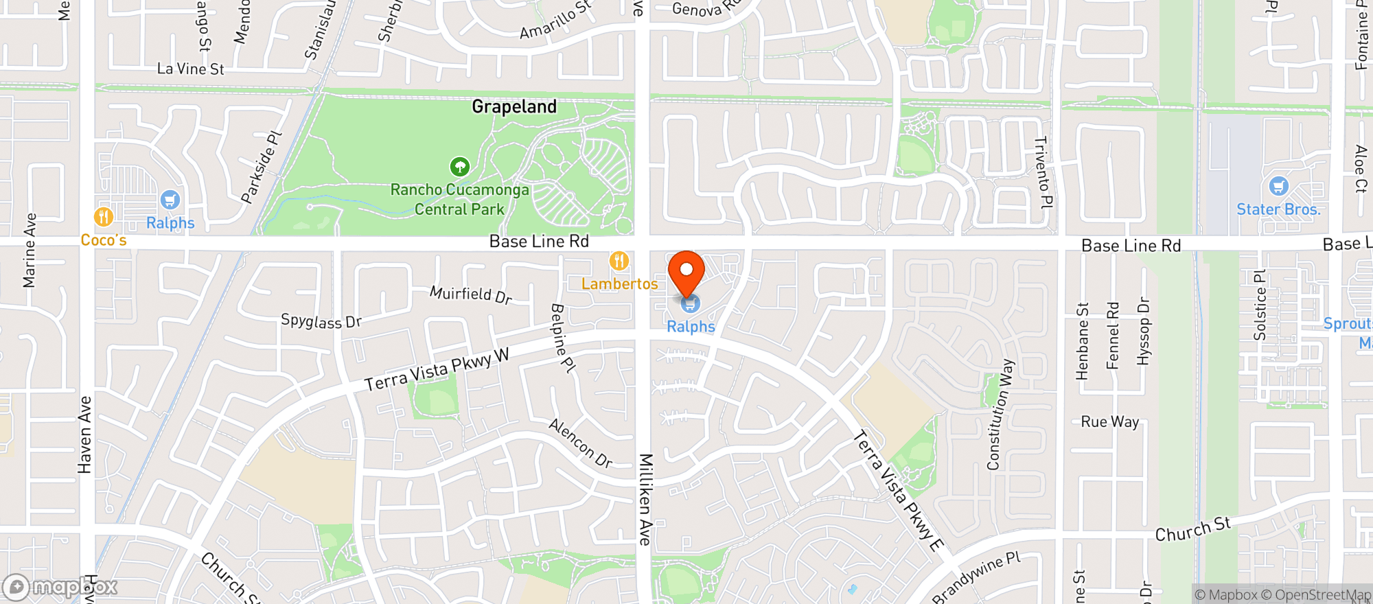 Map showing Ralphs (703) - 00013 - Central Park Plaza