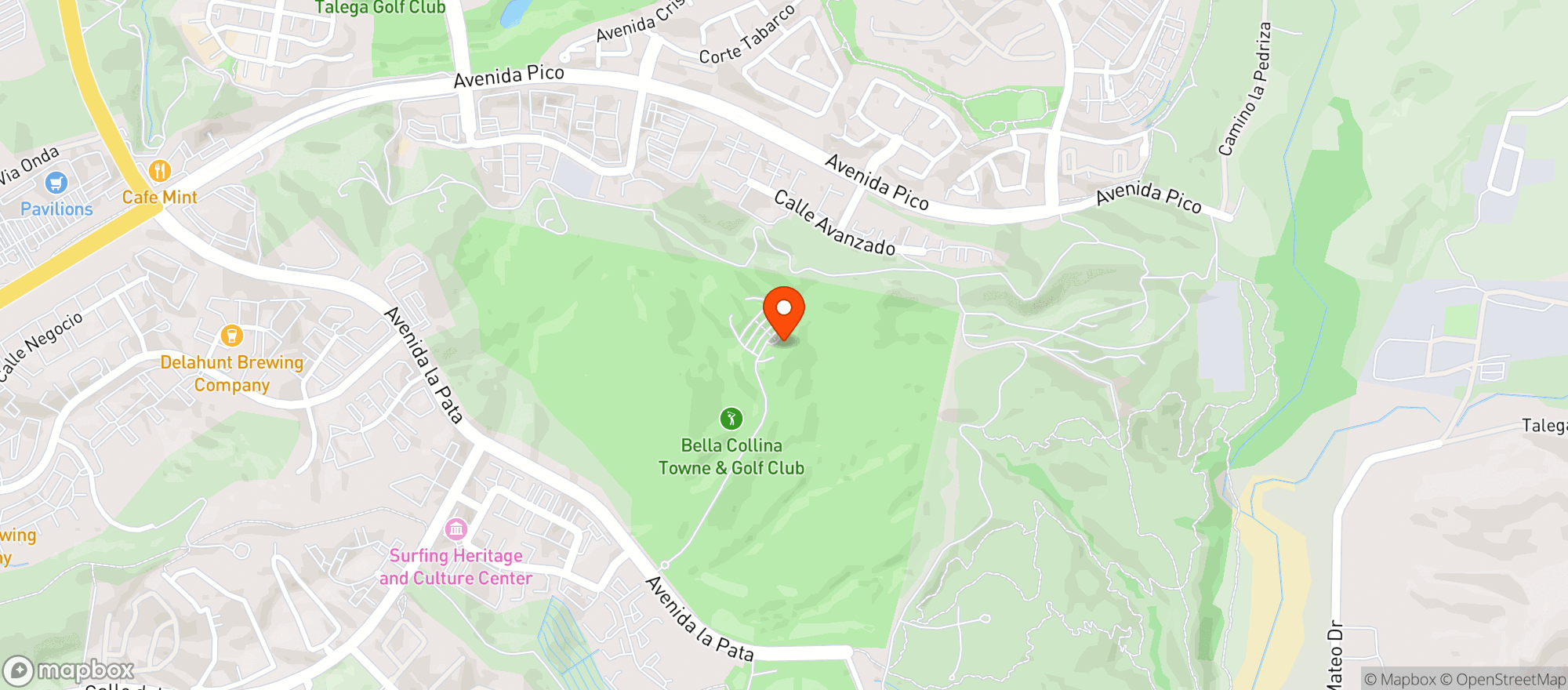 Map showing Bella Collina San Clemente