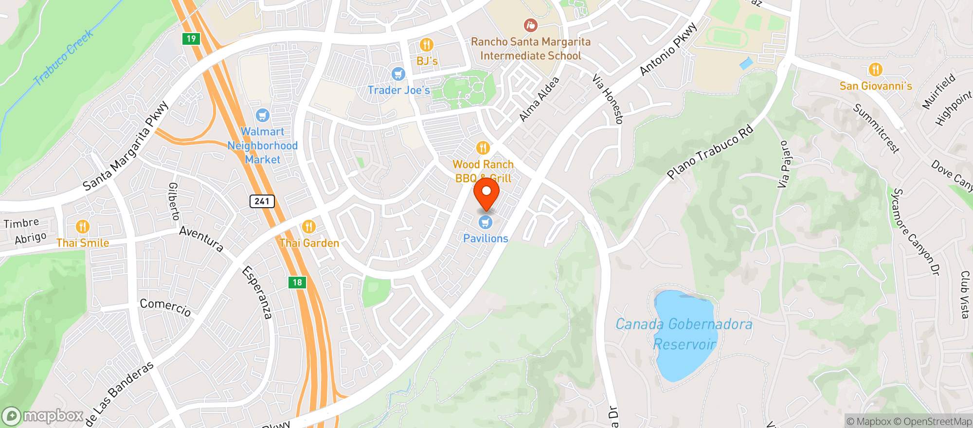 Map showing Pavilions