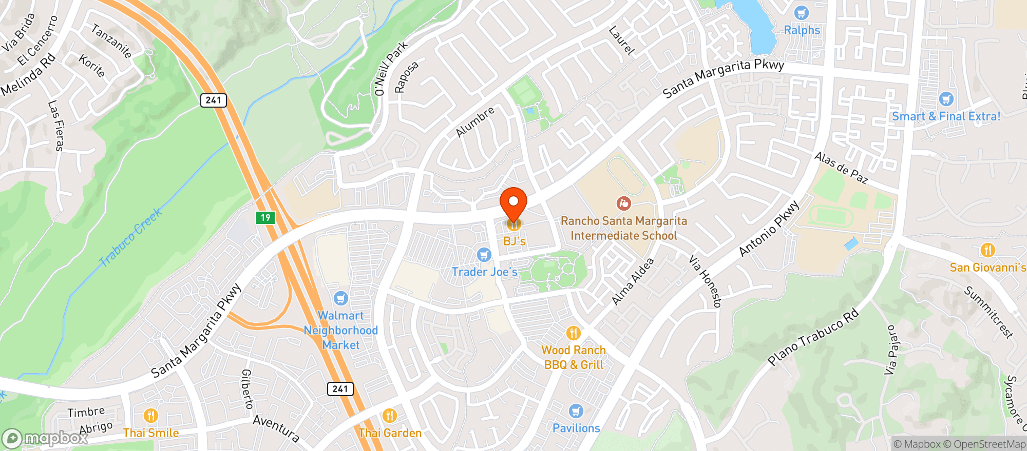 Map showing Bjs Restaurant & Brewhouse