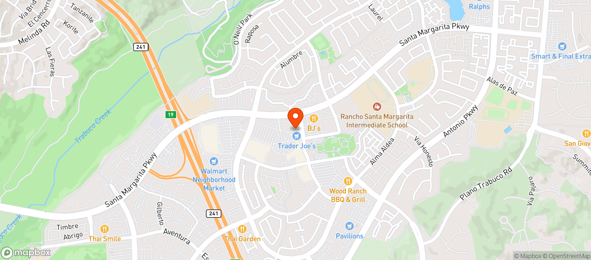 Map showing Trader Joes