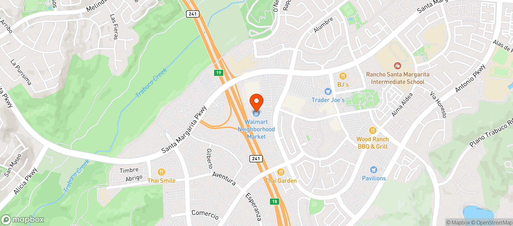 Map showing WALMART NEIGHBORHOOD MA #5600