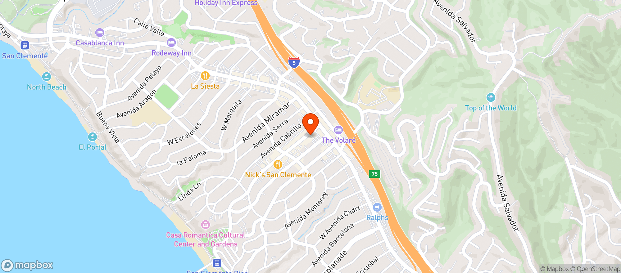 Map showing Billy's Deli