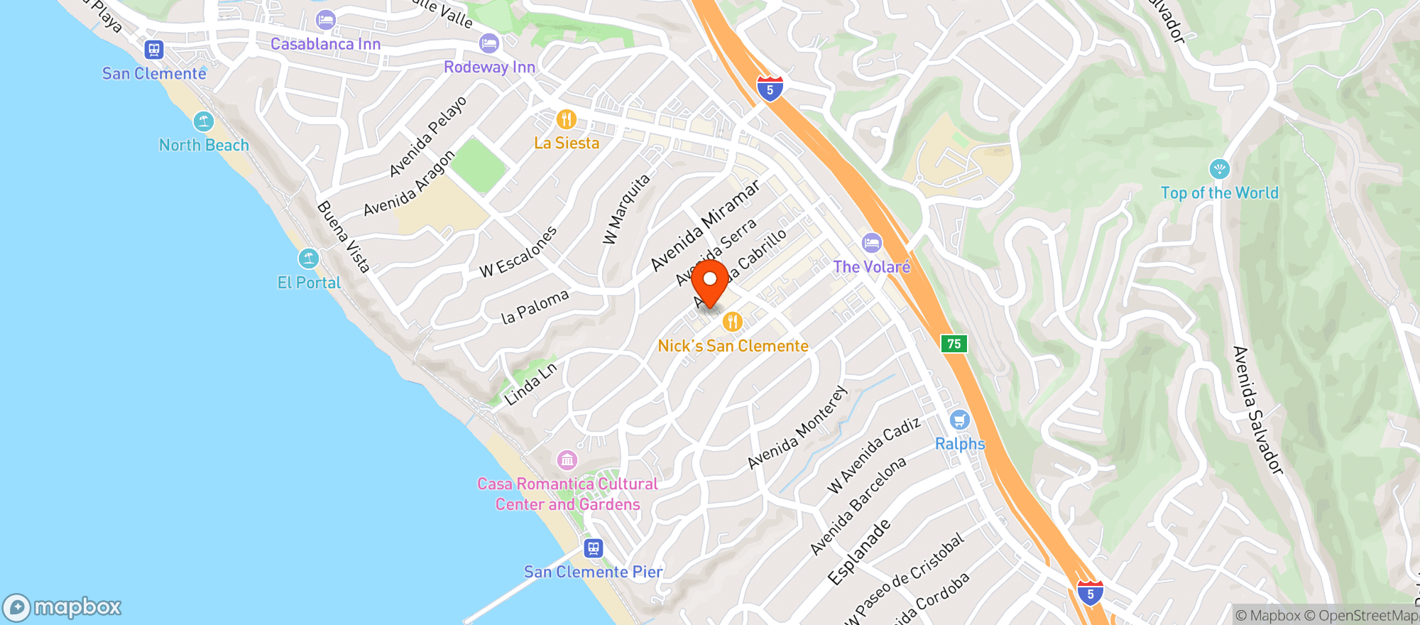 Map showing Rare Society San Clemente