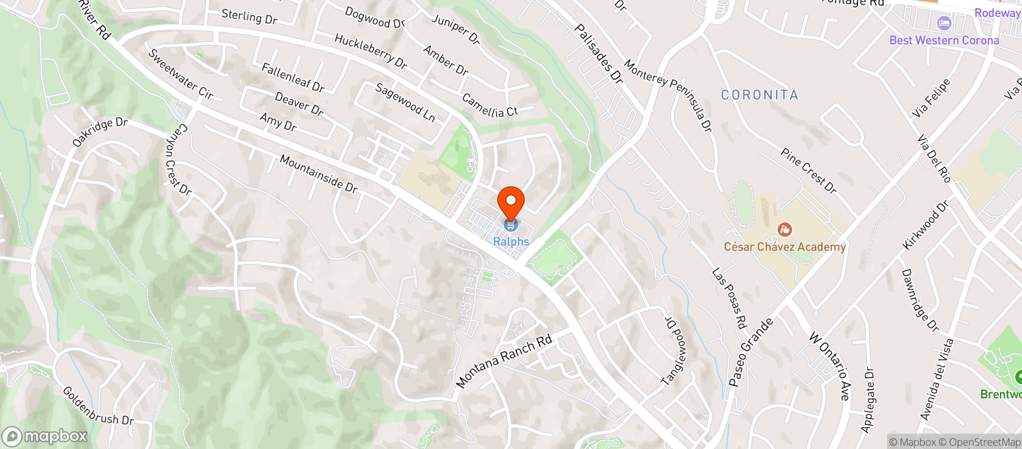 Map showing Ralphs (703) - 00136 - Sierra Del Oro Towne Center