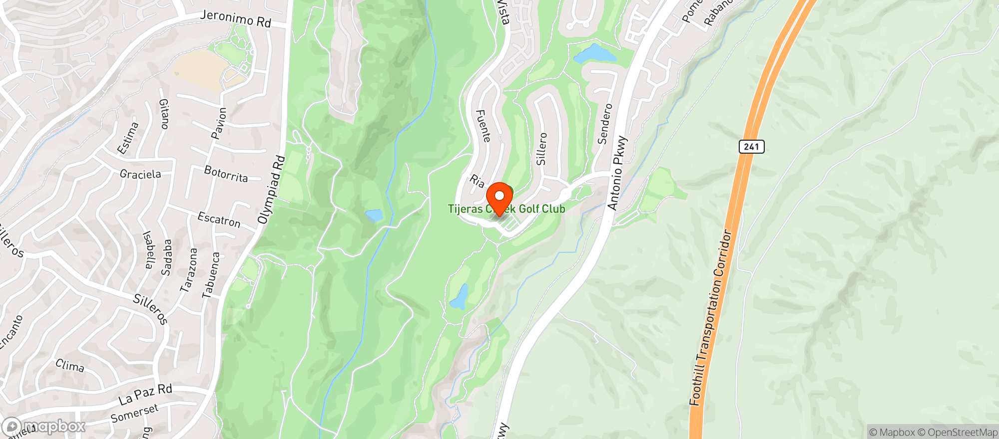 Map showing Tijeras Creek Golf Club