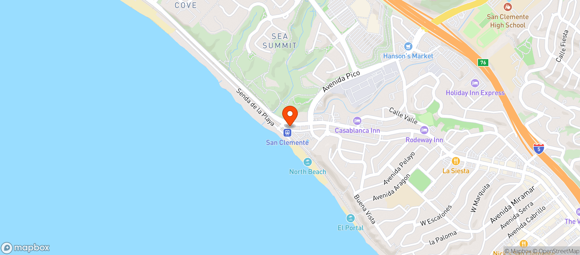 Map showing Beach Hut Deli