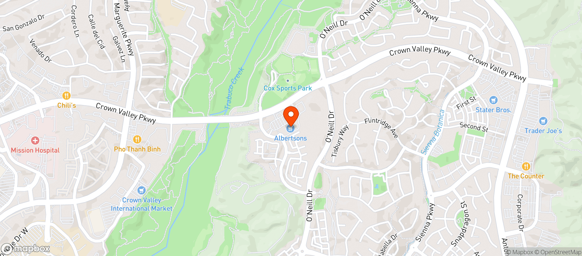 Map showing Albertsons