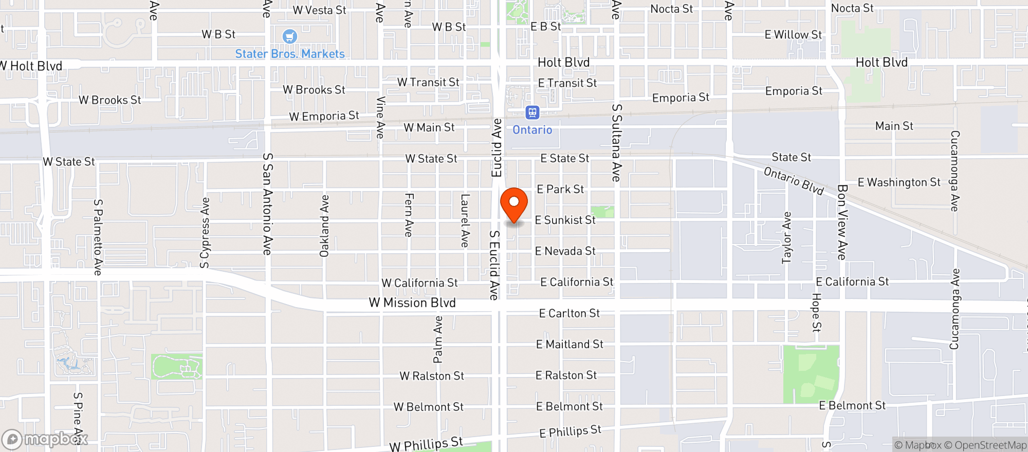 Map showing EUCLID 1 FOOD STORE