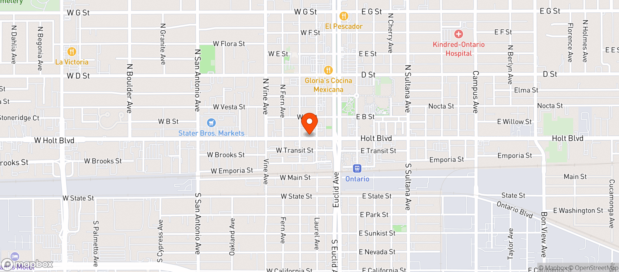 Map showing Sams Liquor Store