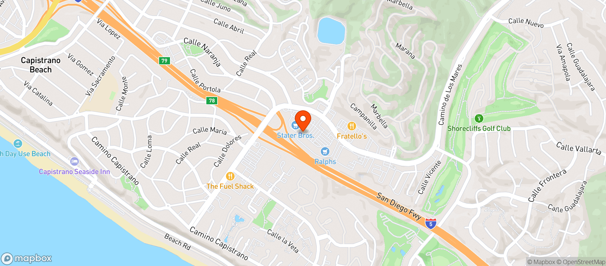 Map showing Ralphs (703) - 00015 - Ocean View Plaza