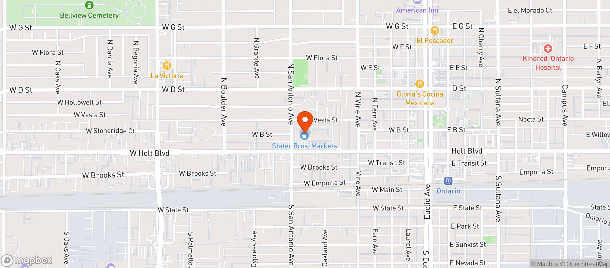 Map showing Stater Bros Markets #108