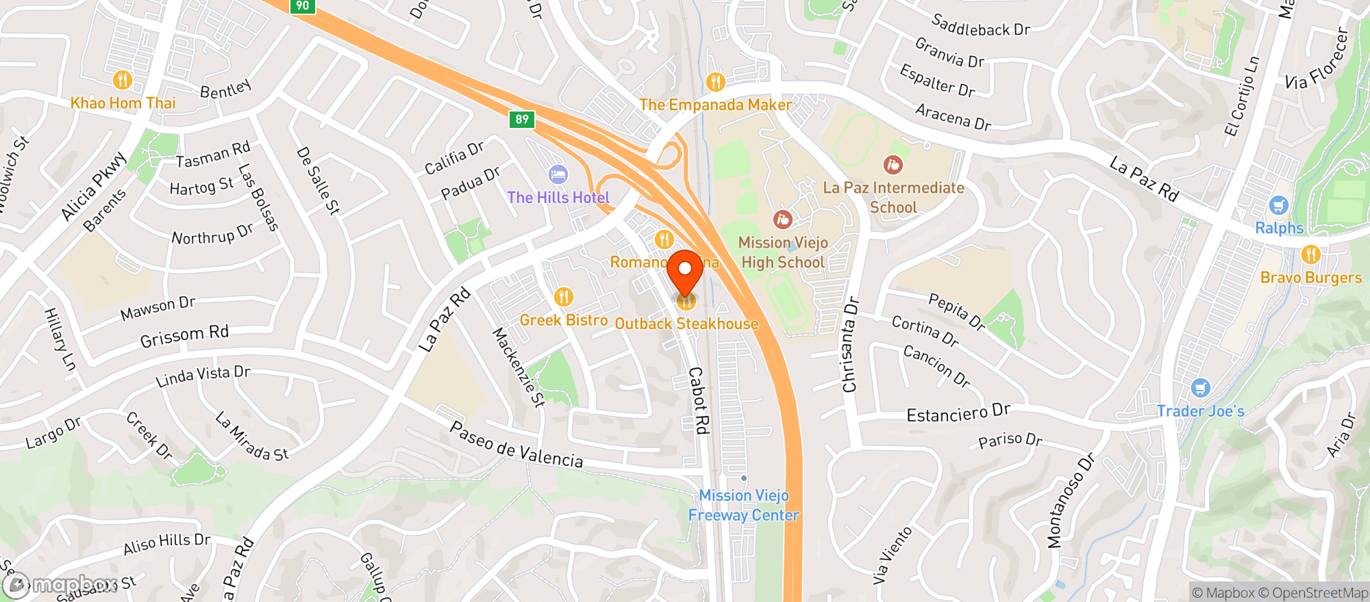 Map showing Outback Steakhouse #562