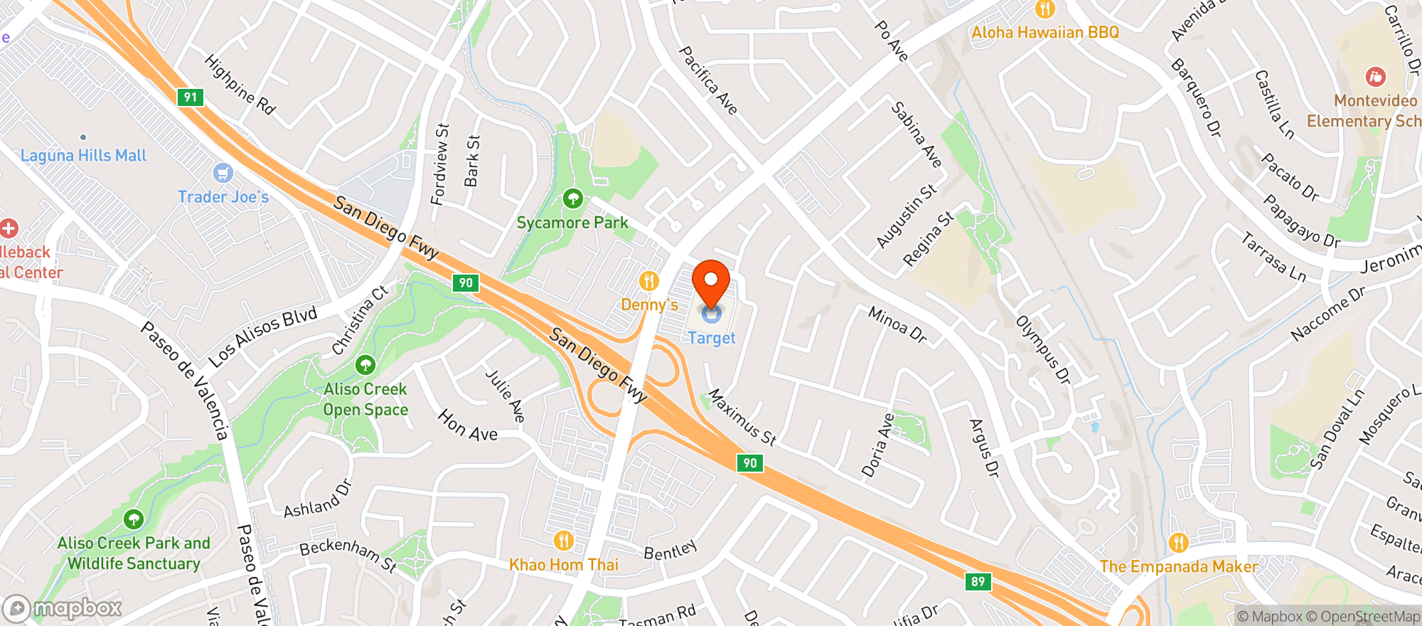 Map showing Target