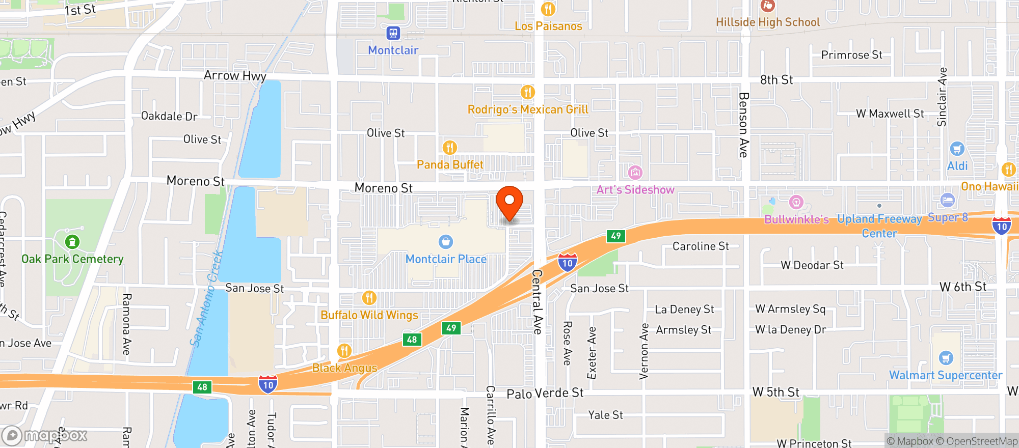 Map showing Lazy Dog Restaurant & B #1276783