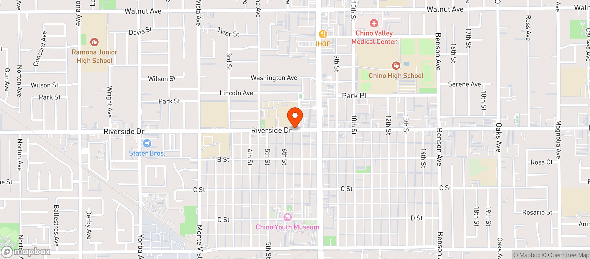 Map showing Chino Valley Des Club