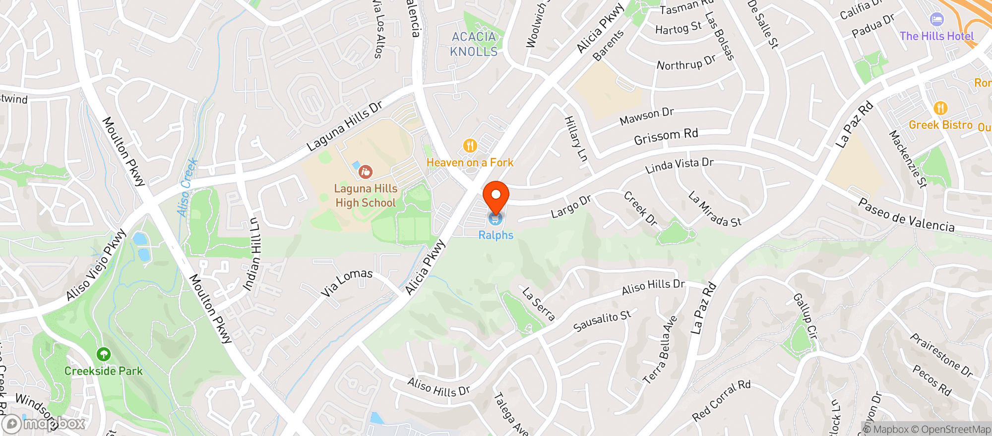 Map showing Ralphs (703) - 00223 - Aliso Hills Sc