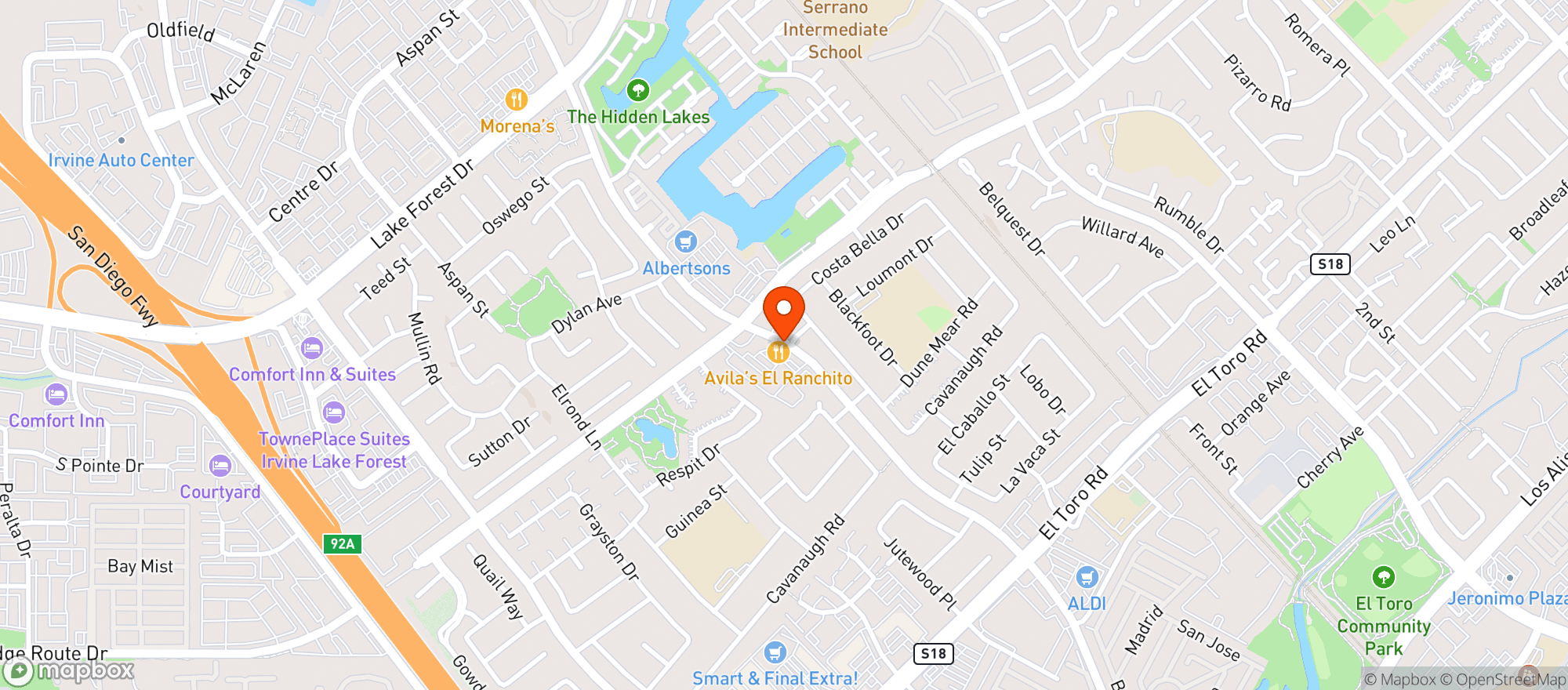 Map showing Avilas El Ranchito