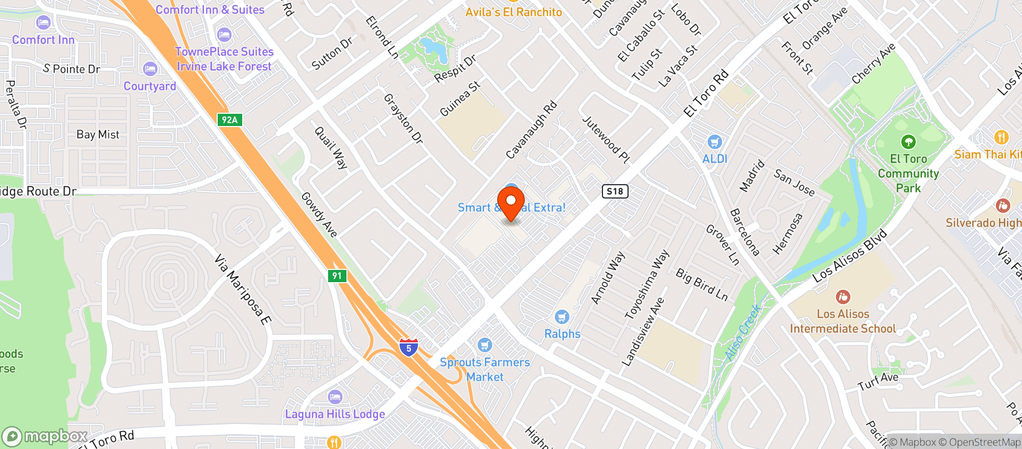 Map showing BevMo