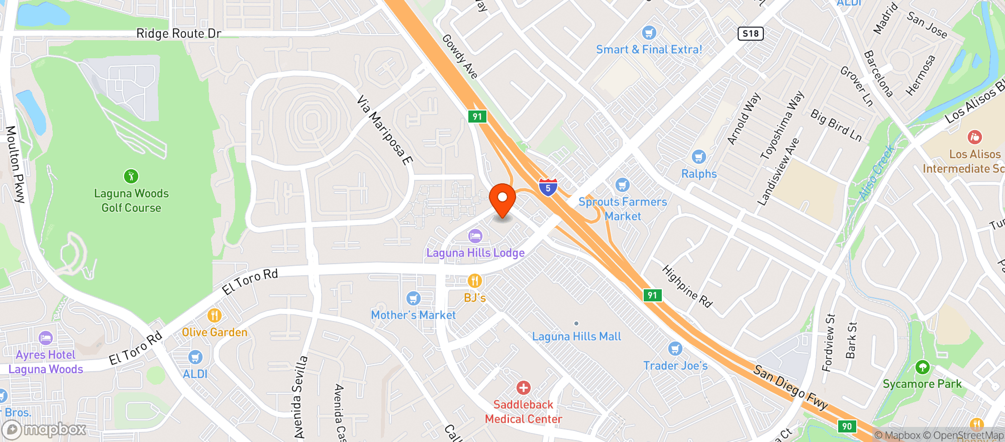 Map showing Total Wine - Laguna Hills