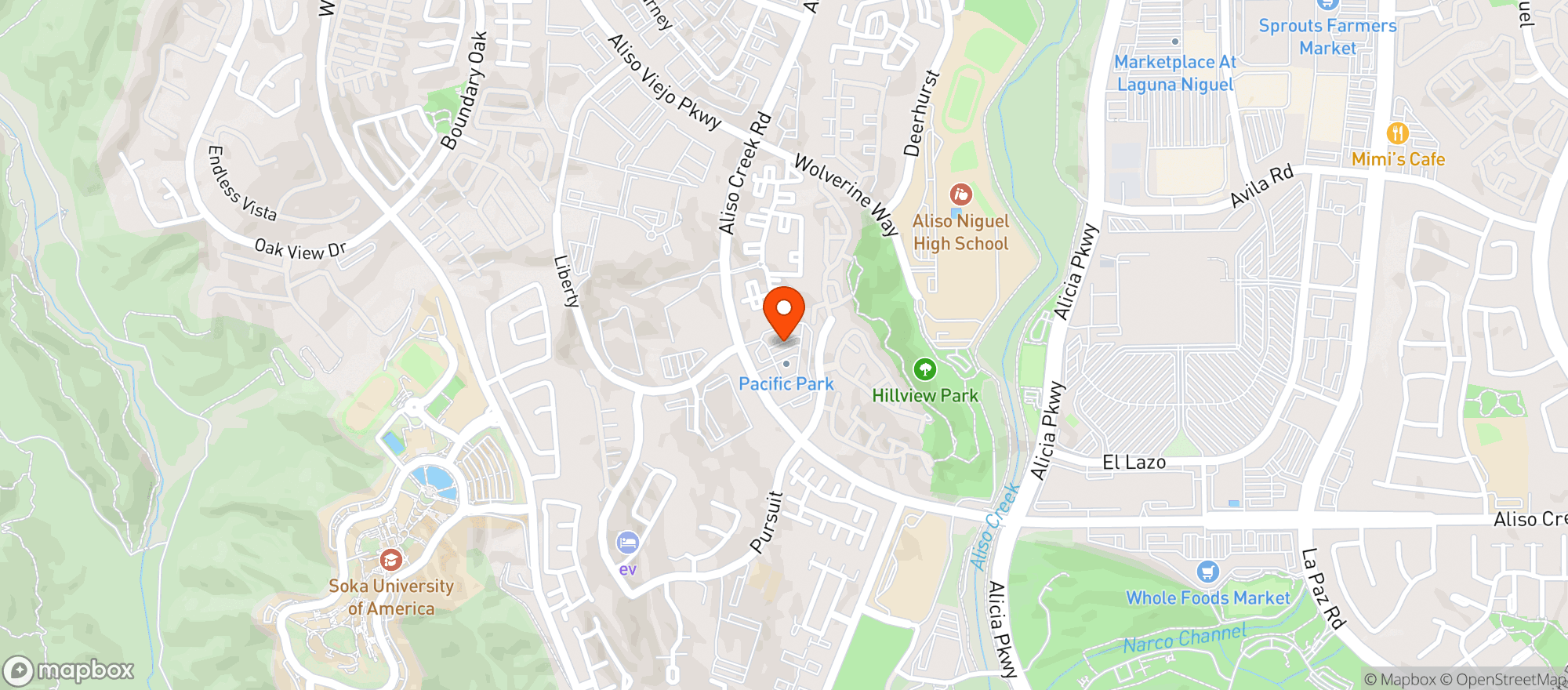 Map showing SIP N' NIP MARKET & DELI - ALISO VIEJO