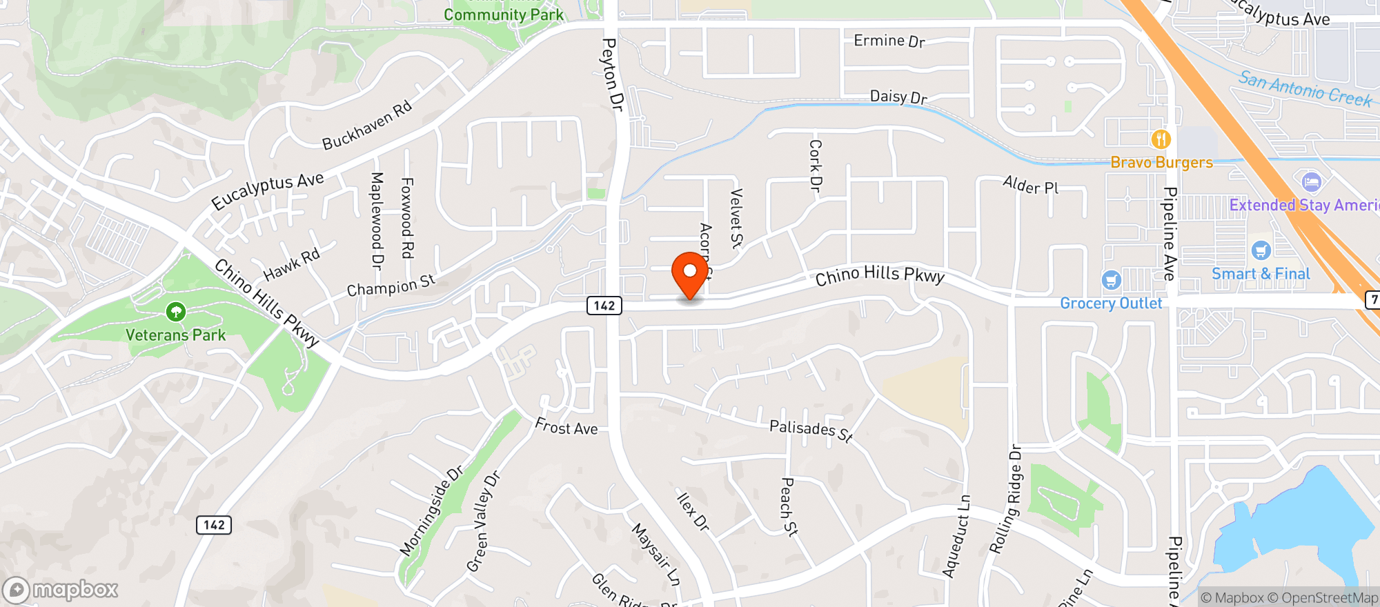 Map showing 7 Eleven 21402