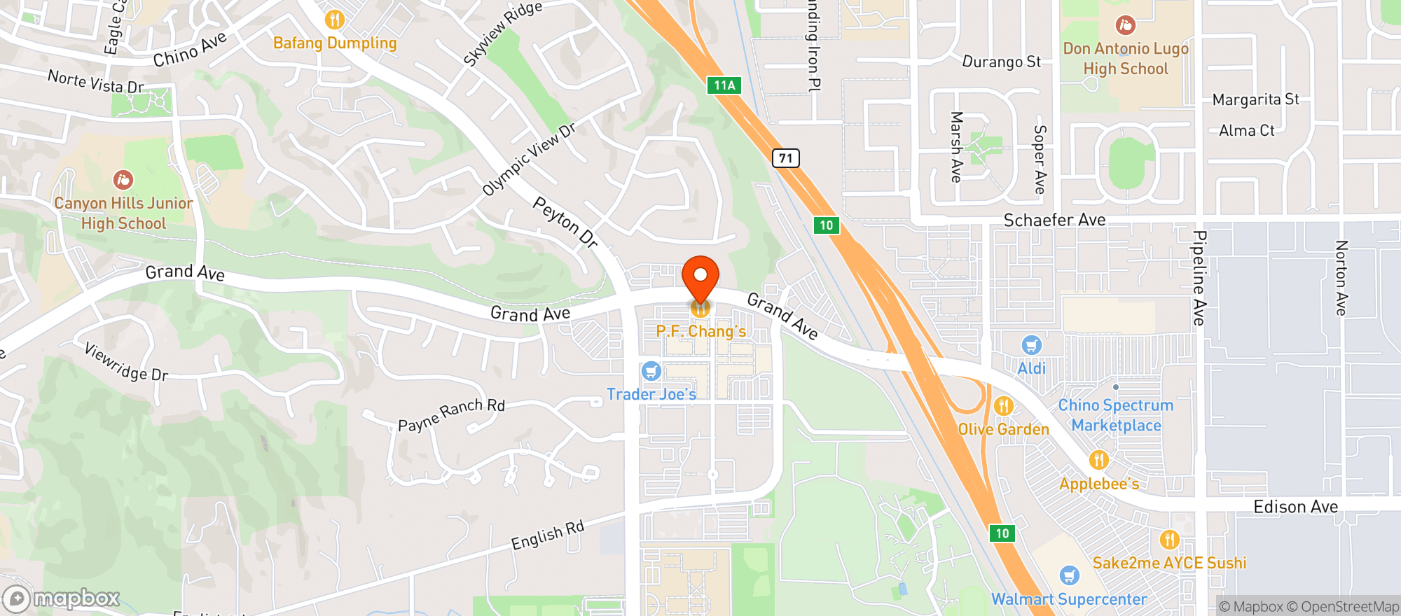 Map showing P F Changs China Bistro #9840
