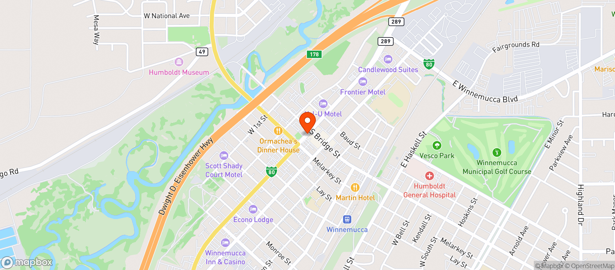 Map showing Sundance Casino