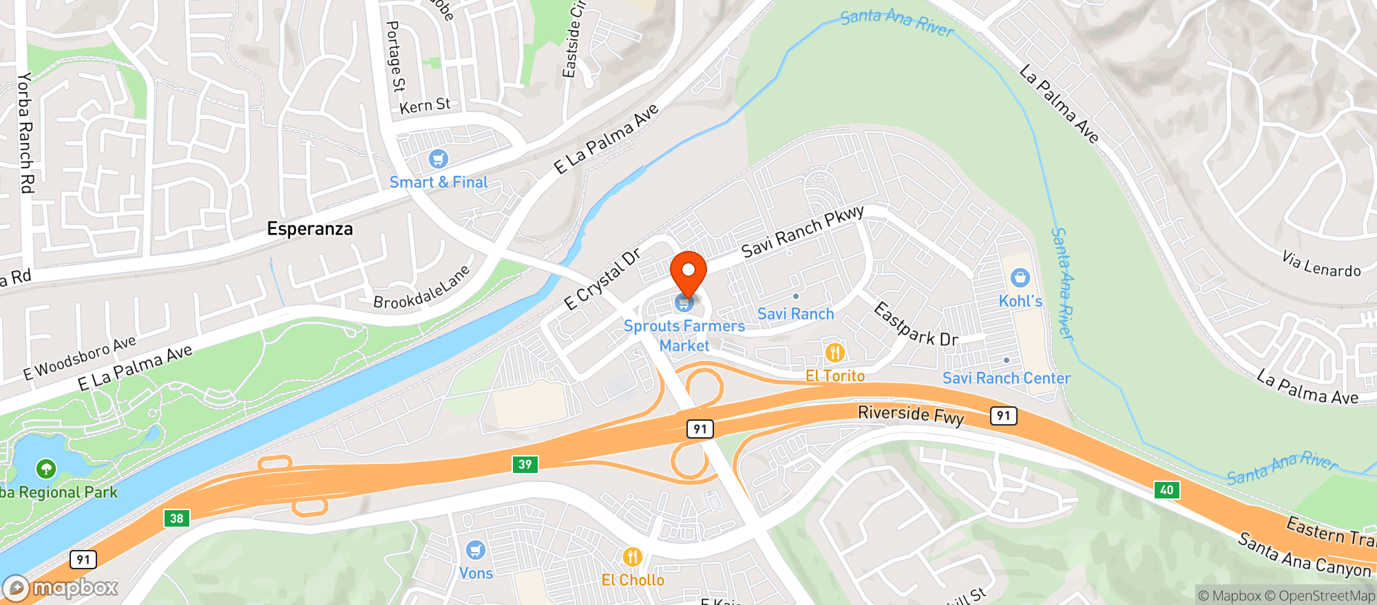 Map showing Sprouts Farmers Market