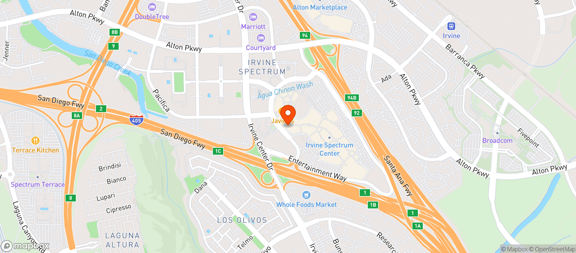Map showing Cheesecake Factory